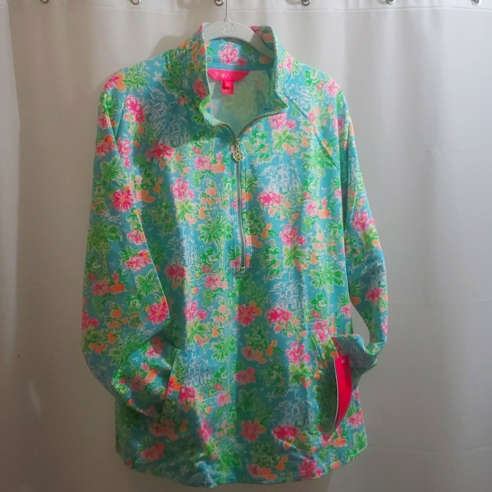 Lilly Pulitzer x Disney Skipper Pullover Mickey MInnie Blue Sz S NWT
